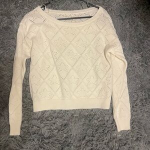 Aeropostale Off-the-Shoulder Cream Sweater